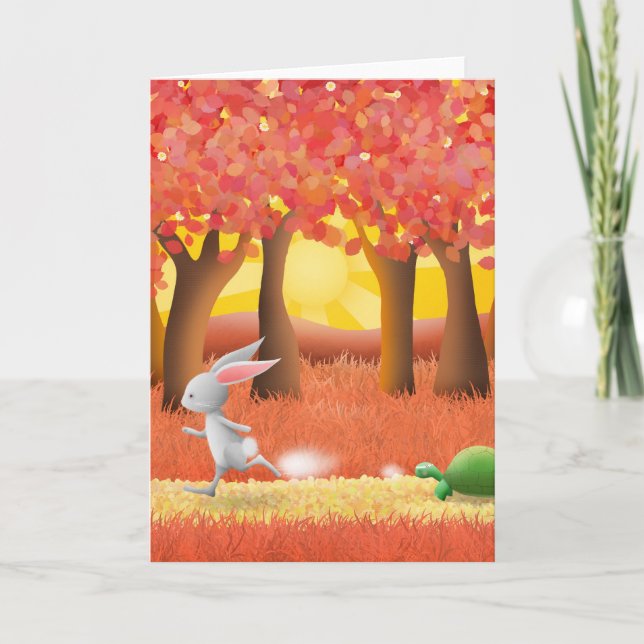 The Tortoise and the Hare - greeting card (Front)