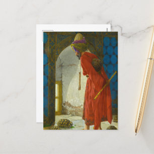 The Tortoise Trainer, 1906 by Osman Hamdi Bey Holiday Postcard