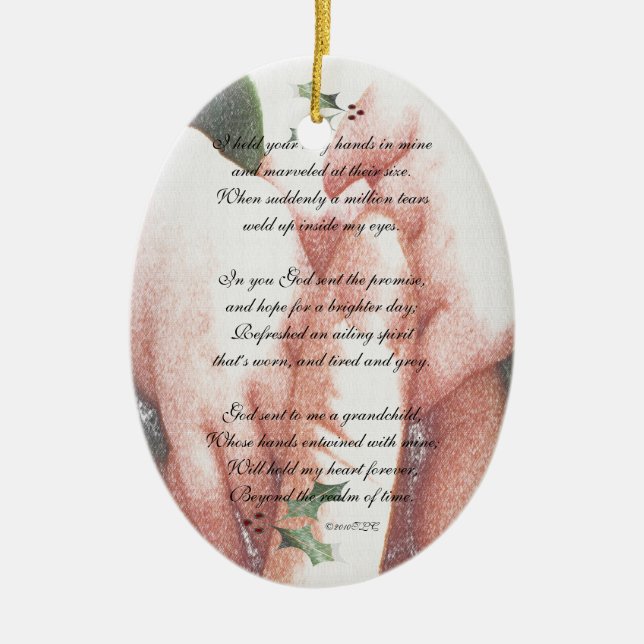 The Touch of a Grandchild Ceramic Tree Decoration (Front)