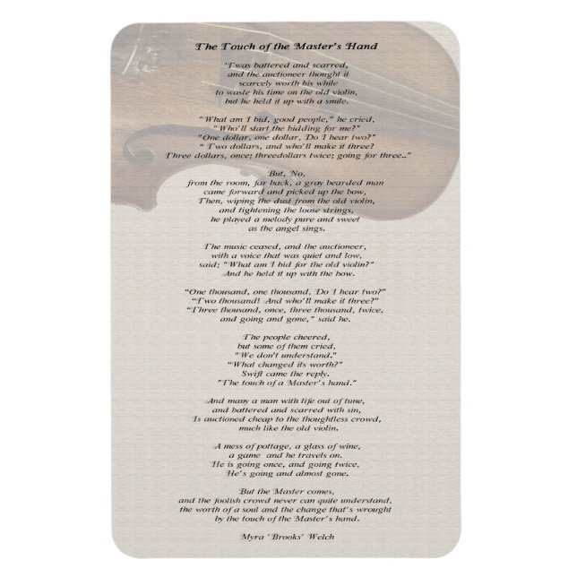 The Touch of the Master's Hand Magnet (Vertical)