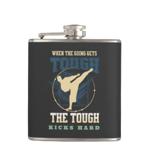 The Tough Kicks Fight Sport Fun Vibes Free Spirit Hip Flask