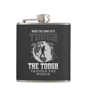 The Tough Travels Nature Discover Explore Planet Hip Flask