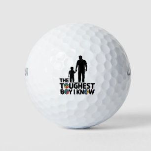 The Toughest Boy I Know Autism Fathers Day  Golf Balls