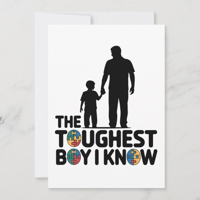 The Toughest Boy I Know Autism Fathers Day  Invitation (Front)