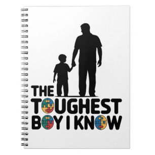 The Toughest Boy I Know Autism Fathers Day  Notebook