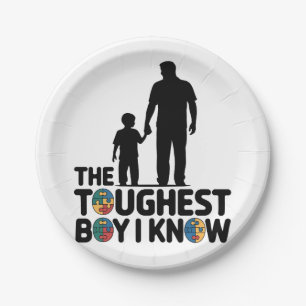 The Toughest Boy I Know Autism Fathers Day  Paper Plate