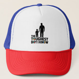 The Toughest Boy I Know Autism Fathers Day Trucker Hat