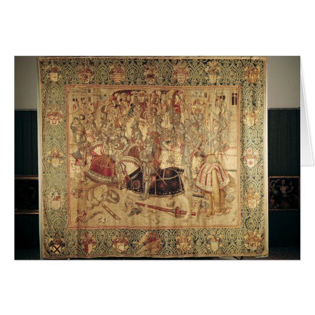 The Tournament, vertical loom tapestry (Front Horizontal)