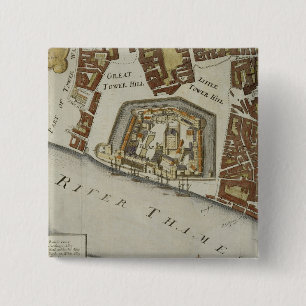 The Tower and St. Catherine's, detail of the Tower 15 Cm Square Badge