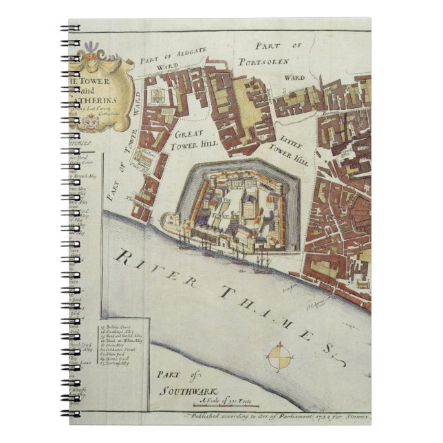 The Tower and St. Catherine's, for 'Stow's Survey Notebook (Front)