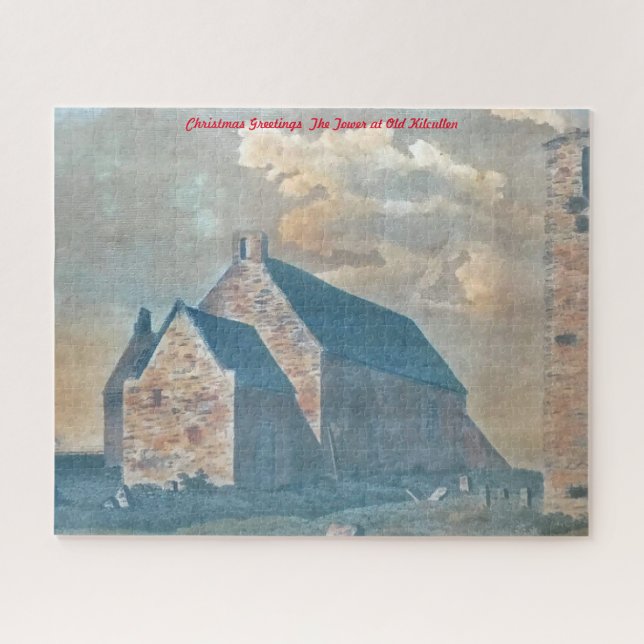 The Tower at Old Kilcullen. Christmas Greetings Ji Jigsaw Puzzle (Horizontal)