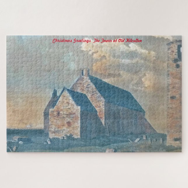 The Tower at Old Kilcullen. Christmas Greetings Jigsaw Puzzle (Horizontal)