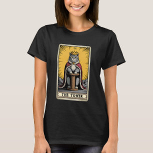 The Tower Cat Tarot Card Cat Scratching Post Tree  T-Shirt