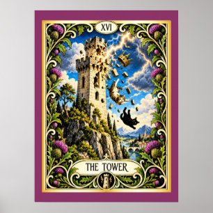 The Tower Cat Tarot - Upheaval and Revelation Poster