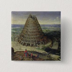 The Tower of Babel, 1594 15 Cm Square Badge