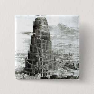 The Tower of Babel, 1679 15 Cm Square Badge