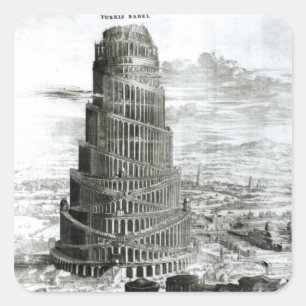 The Tower of Babel, 1679 Square Sticker