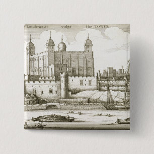 The Tower of London, 1647 (engraving) 15 Cm Square Badge