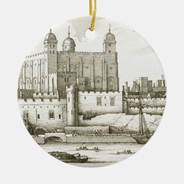 The Tower of London, 1647 (engraving) Ceramic Tree Decoration (Front)