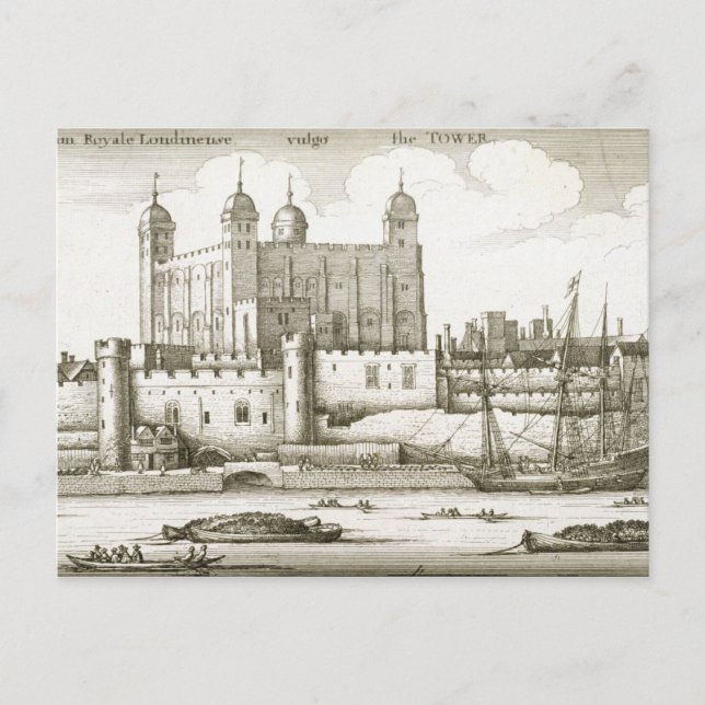 The Tower of London, 1647 (engraving) Postcard (Front)