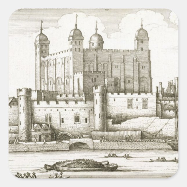 The Tower of London, 1647 (engraving) Square Sticker (Front)