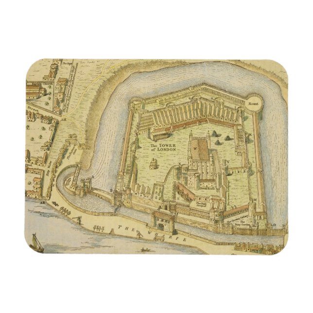 The Tower of London, from a survey made in 1597 by Magnet (Horizontal)