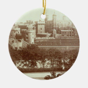 The Tower of London (sepia photo) Ceramic Tree Decoration