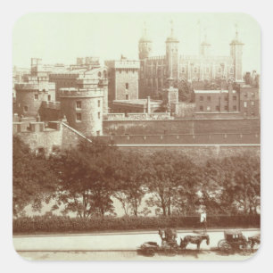 The Tower of London (sepia photo) Square Sticker
