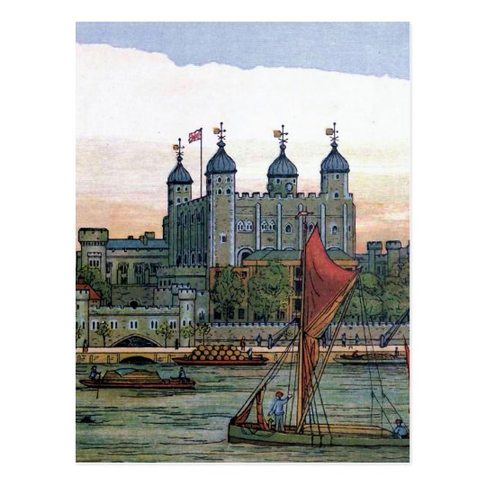 "The Tower of London" Vintage Illustration Postcard