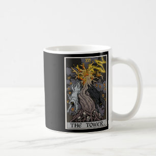 The Tower Tarot Card Halloween Tree Of Life Gothic Coffee Mug