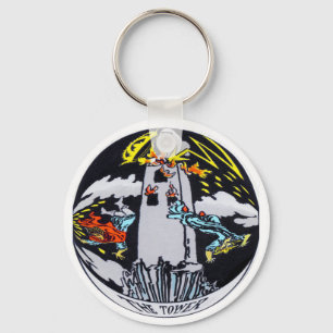 The Tower Tarot Card Key Ring