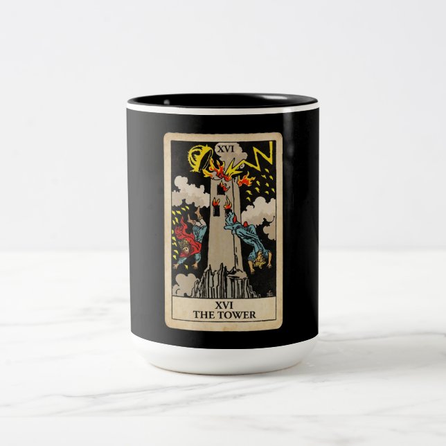 The Tower Tarot Two-Tone Coffee Mug (Center)