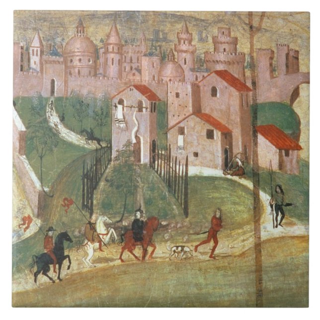 The Town of Prato (fresco) Tile (Front)