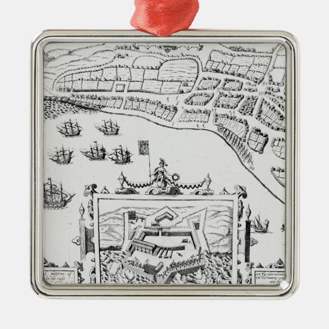 The Towne and Platforme of Fayall Metal Tree Decoration (Front)
