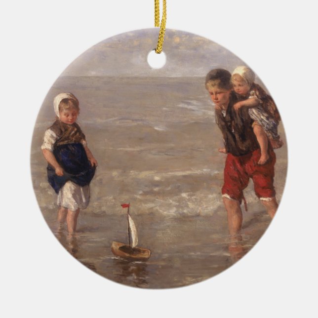 The Toy Boat Ceramic Tree Decoration (Front)