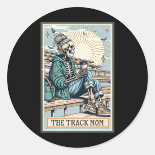 The Track Mum Skeleton Tarot Card Running Runner M Classic Round Sticker