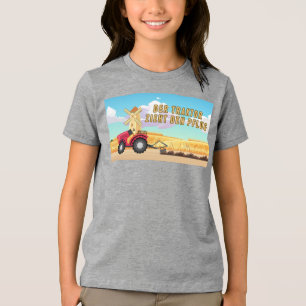 The tractor pulls the plow Tri-Blend shirt