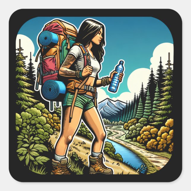 The Trail is Calling and I Must Go Square Sticker (Front)