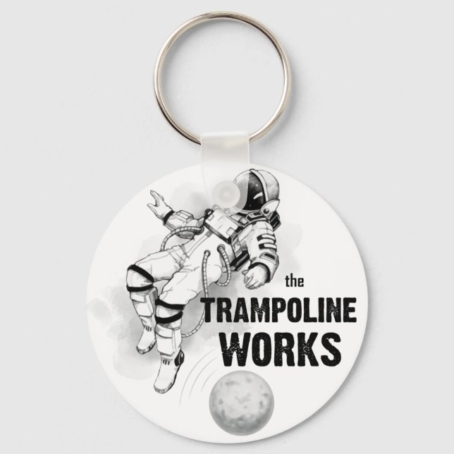 The Trampoline Works Black-and-white Astronaut Key Ring (Front)