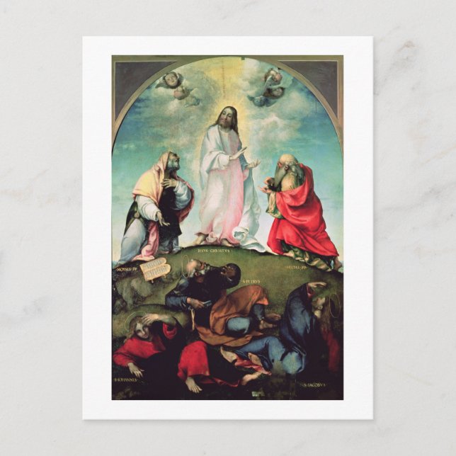 The Transfiguration of Christ, c.1510-12 (oil on p Postcard (Front)