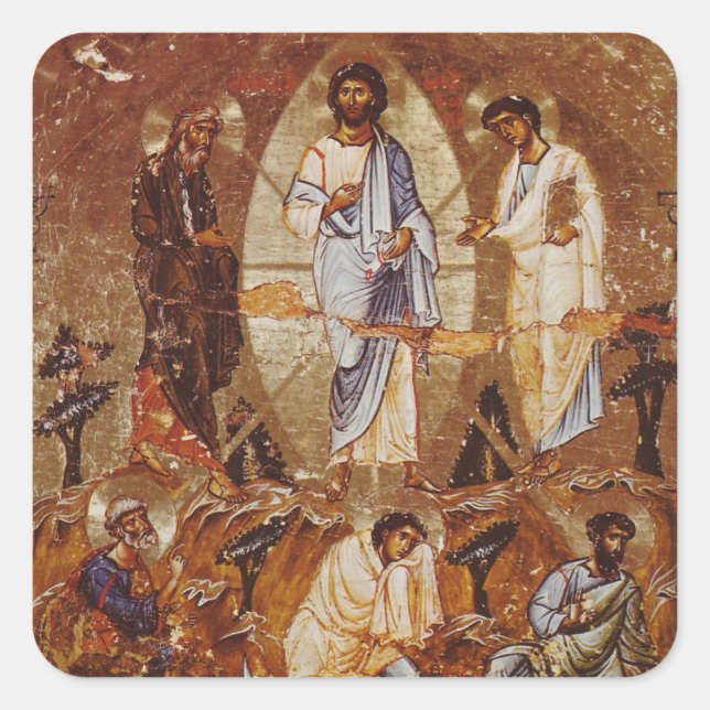 The Transfiguration of Christ Icon Square Sticker (Front)