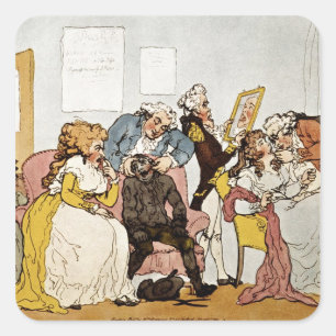 'The Transplanting of Teeth', cartoon Square Sticker