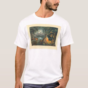 The Trapper's Camp-fire 1866 (1779A) T-Shirt