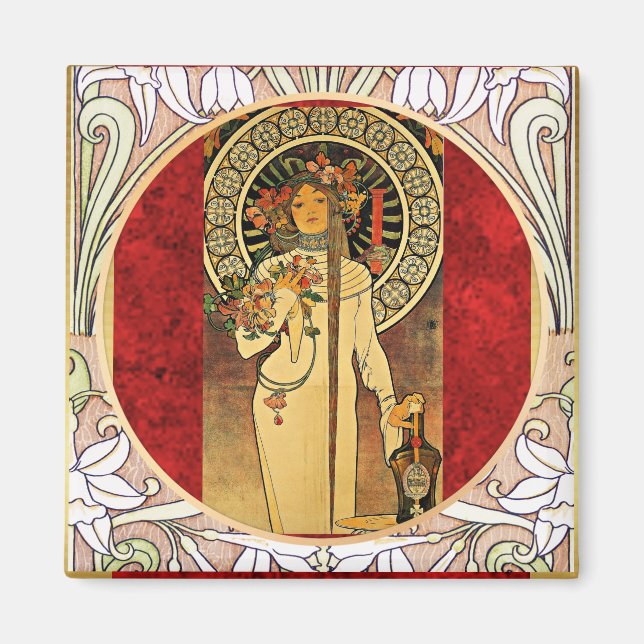 The Trappistine by Alphonse Mucha Magnet (Front)