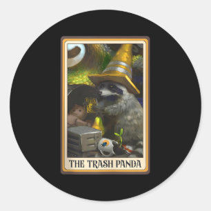 The Trash Panda Tarot Card Racoon Racoon Trash Ea Classic Round Sticker