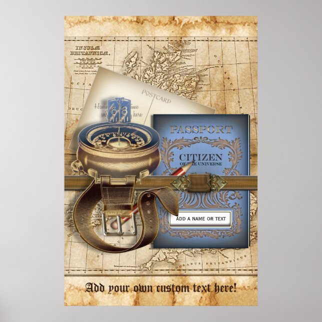 The Traveller Personalised Poster (Front)