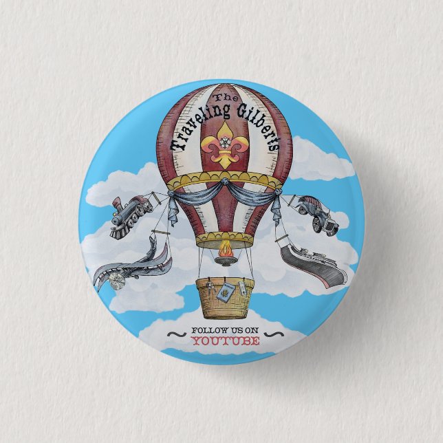 The Travelling Gilberts Button (Front)