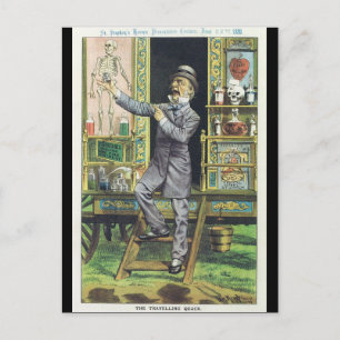 "The Travelling Quack" Snake Oil Salesman Postcard