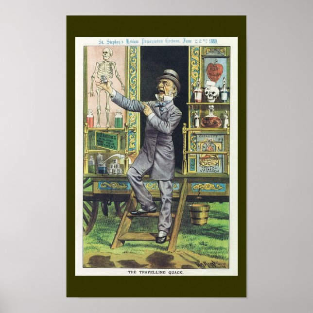 "The Travelling Quack" Snake Oil Salesman Poster (Front)