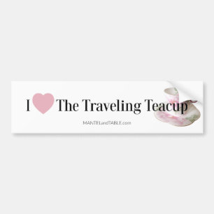 The Travelling Teacup Bumper Sticker